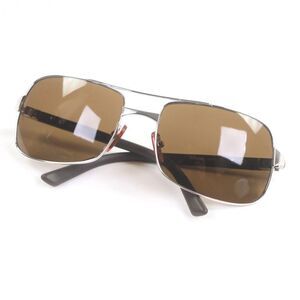 □cartier Santos De Cartier Two Bridge Eyewear Sunglasses Silver Brown Lens